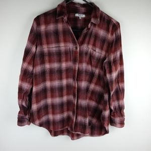 Madewell Flannel Oversized Ex-Boyfriend Swing Shirt in Buffalo Check Size S